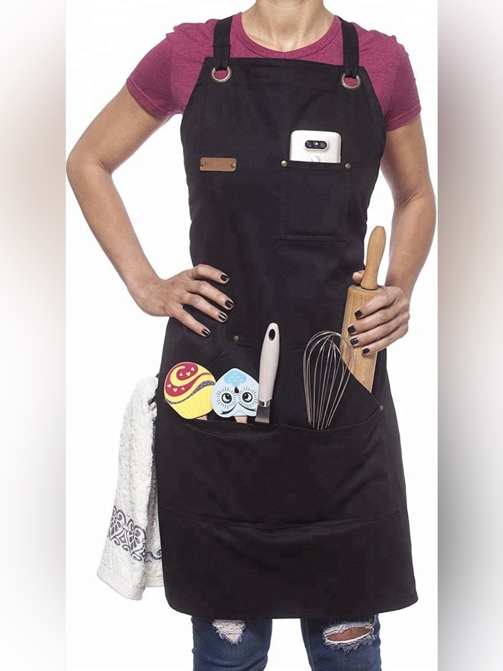 Dark Denim Workwear Apron with Utility Pockets #0420263 - Picture 8 of 10